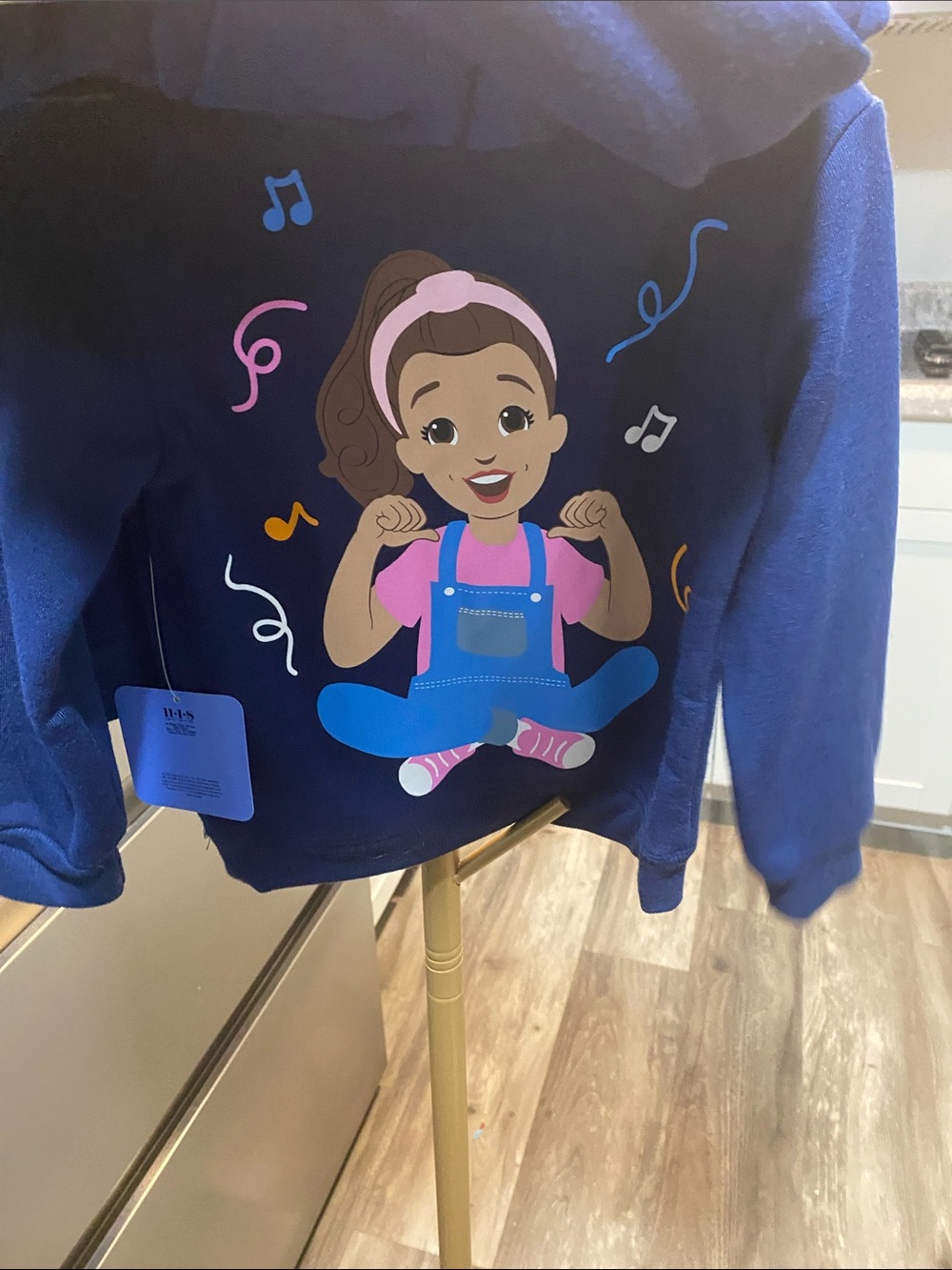 Rachel Navy Kids Hoodie & Sweatpants Set with Colorful Character Print unisex 3T - Picture 8 of 9